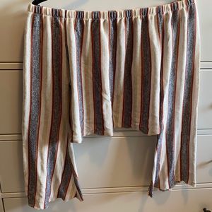 Zara off the shoulder long sleeve shirt